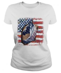 In horse cool American flag  Classic Ladies
