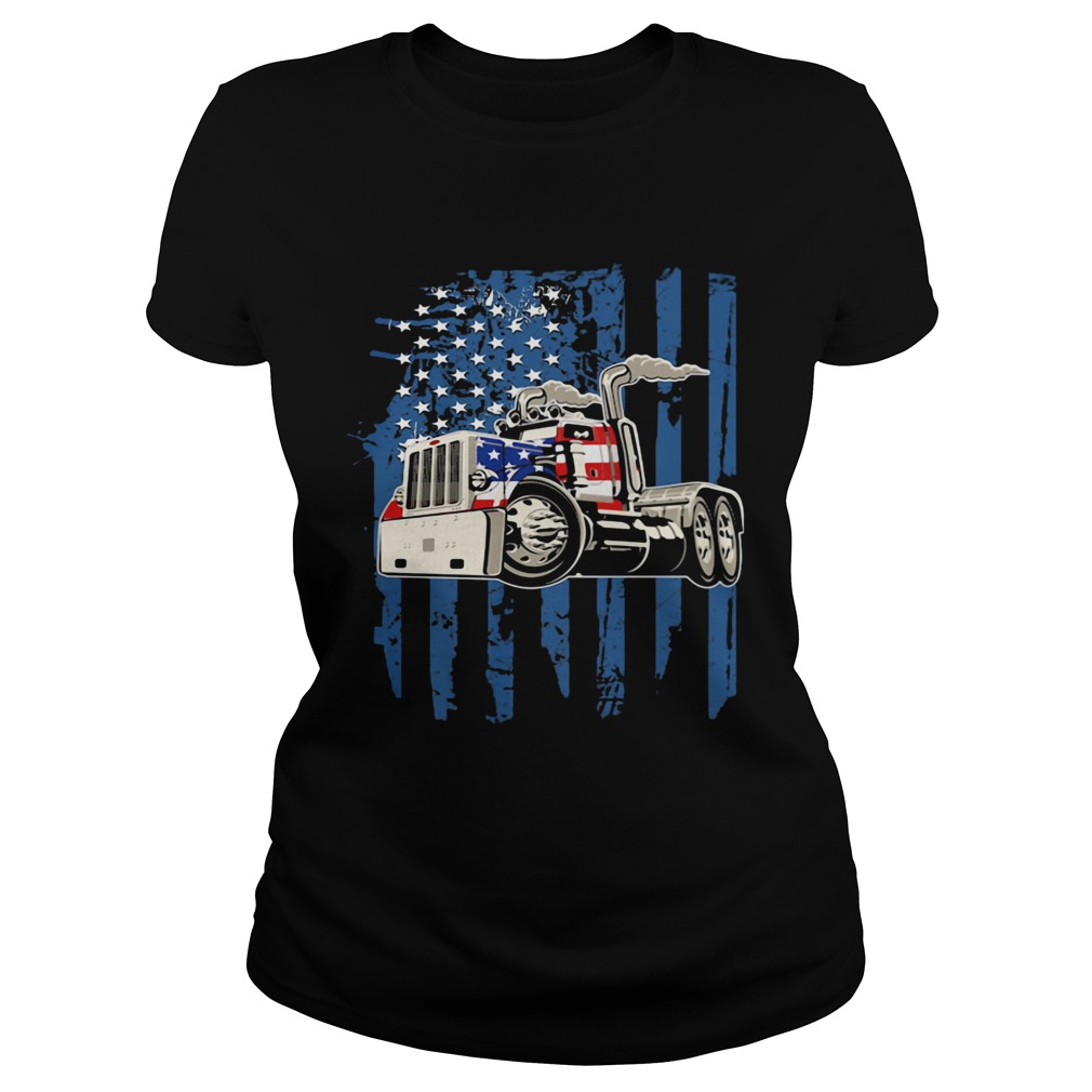 Independence Day Flag American Truck Classic Ladies