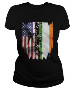 Ireland and American flag veteran Independence Day  Classic Ladies