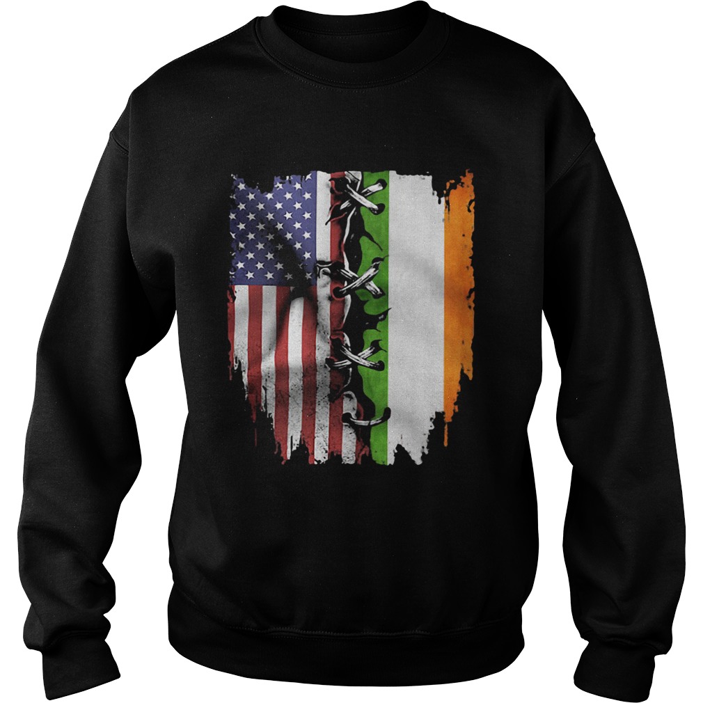 Ireland and American flag veteran Independence Day Sweatshirt