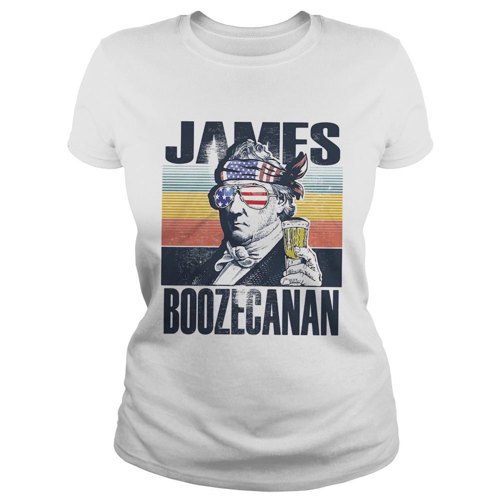 James boozecanan wine American flag veteran Independence Day vintage retro Classic Ladies