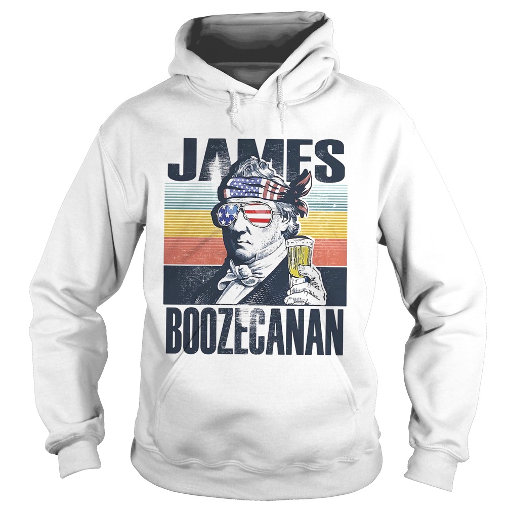 James boozecanan wine American flag veteran Independence Day vintage retro Hoodie