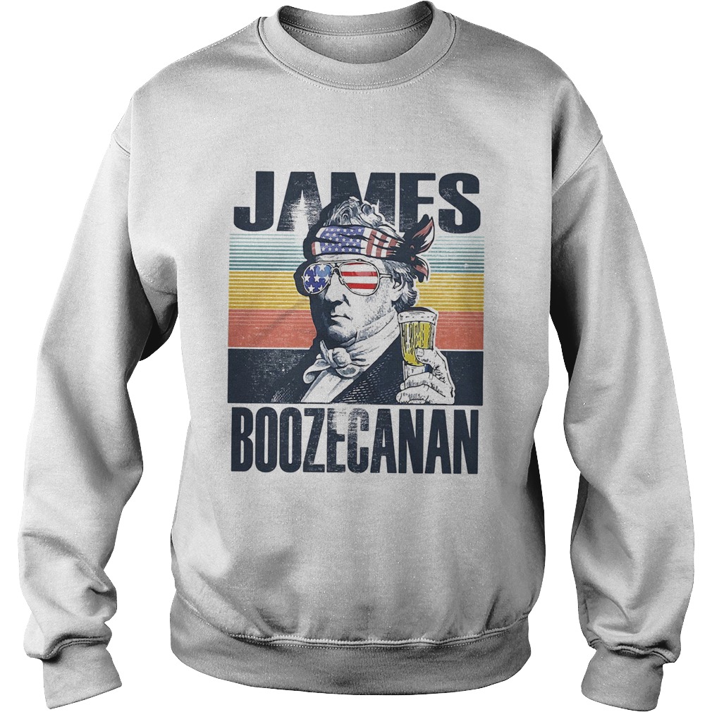 James boozecanan wine American flag veteran Independence Day vintage retro Sweatshirt