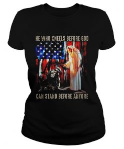 Jesus And Soldiers He Who Kneels Before God Can Stand Before  Classic Ladies