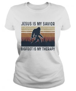 Jesus is my savior bigfoot is my therapy vintage  Classic Ladies
