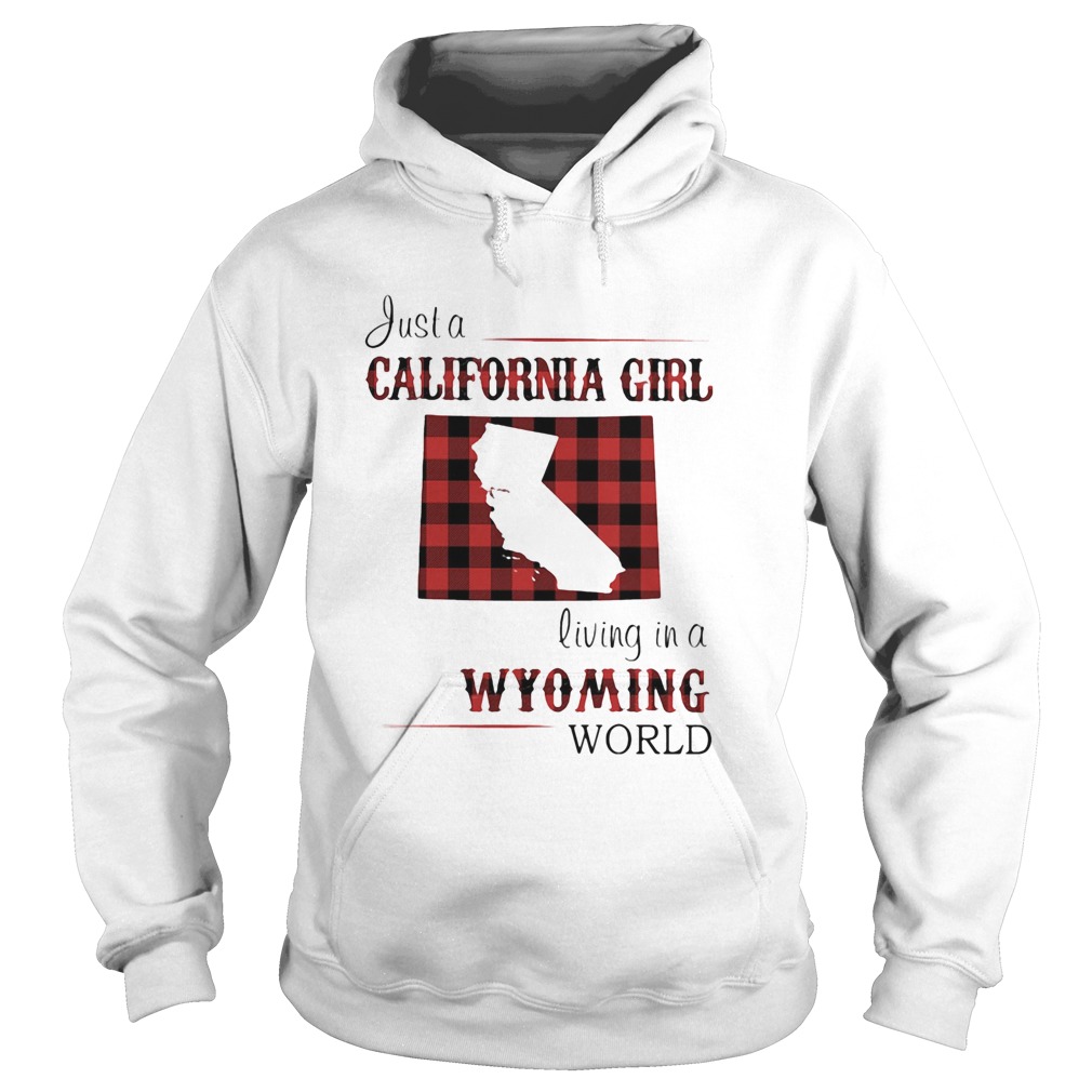 Just a California girl living in a Wyming world map  Hoodie