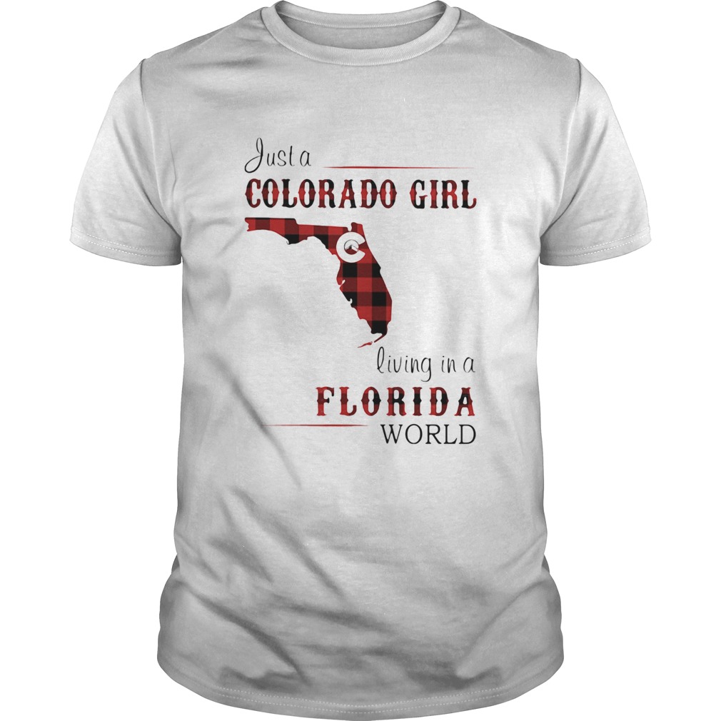 Just a colorado girl living in a florida world map shirt