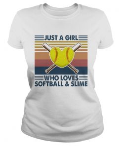 Just a girl who loves softball and slime vintage  Classic Ladies