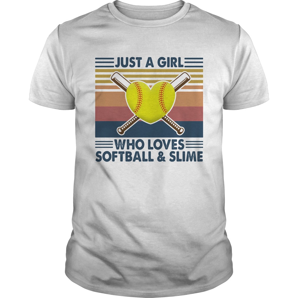 Just a girl who loves softball and slime vintage shirt