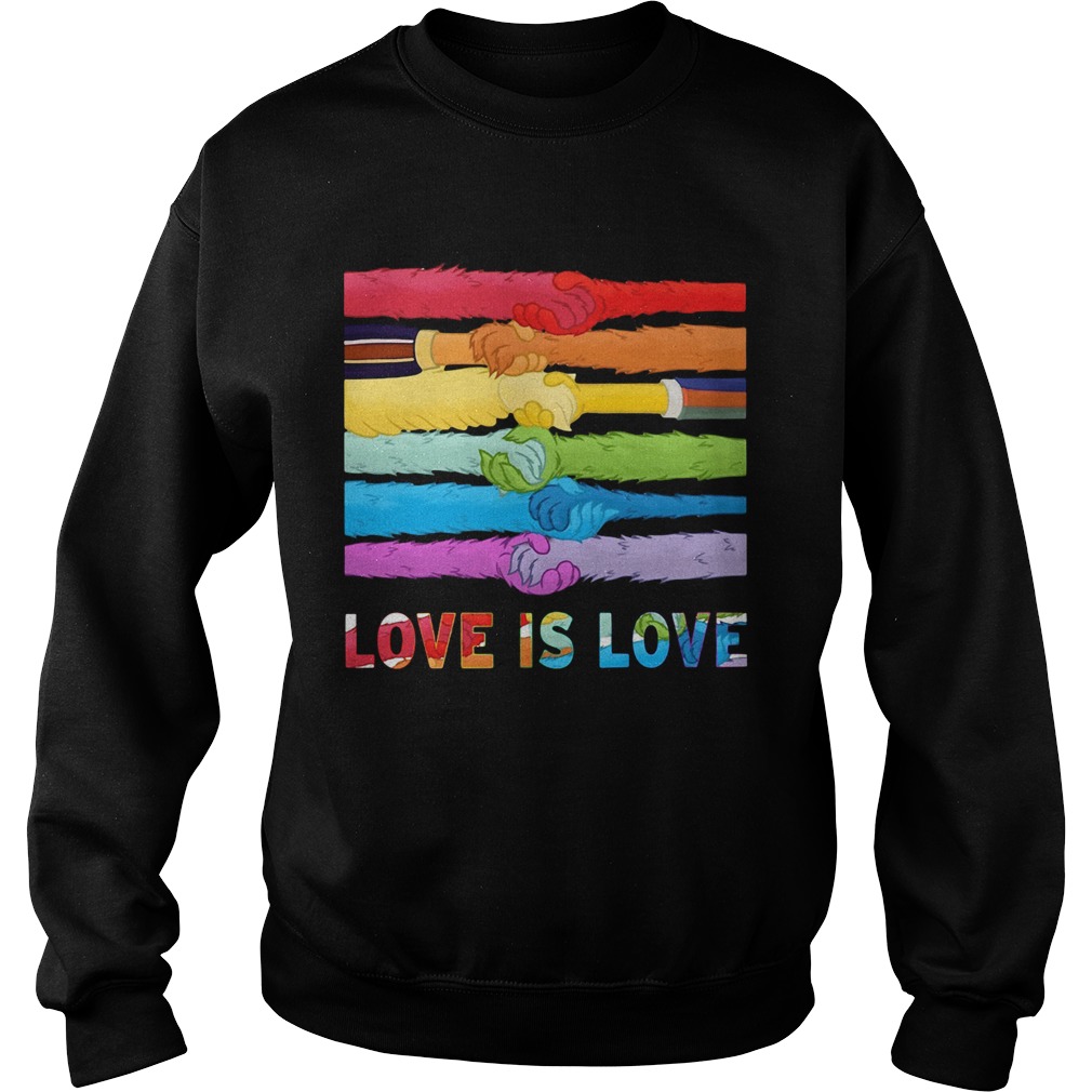 LGBT Hold Hand Love Is Love  Sweatshirt