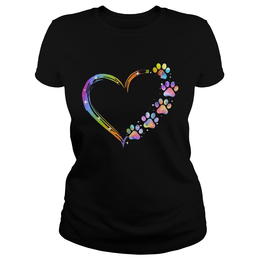 LGBT Paw Dog Heart Classic Ladies