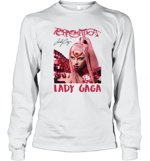 Lady Gaga Chromatica Album Signature T-Shirt Long Sleeved T-shirt 
