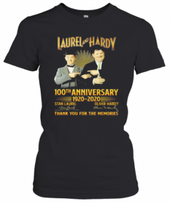 Laurel And Hardy 100Th Anniversary 1920 2020 Thank You For The Memories Signatures T-Shirt Classic Women's T-shirt