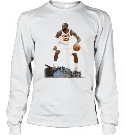Lebron James Kneeling On The Neck Police T-Shirt Long Sleeved T-shirt 