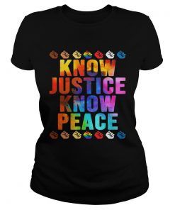 Lgbt know justice know peace fist  Classic Ladies