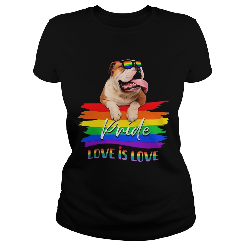 Lgbt pug pride love is love Classic Ladies