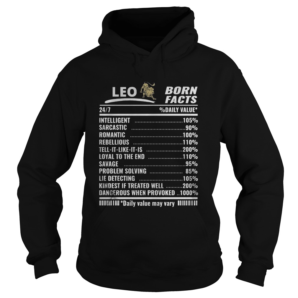 Lion leo born facts daily value may vary  Hoodie