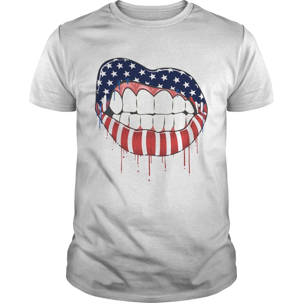 Lips american flag independence day Unisex