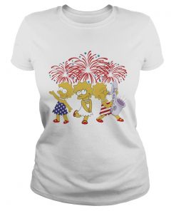 Lisa simpson firework american flag independence day  Classic Ladies