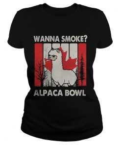 Llama wanna smoke alpaca bowl version vintage canada  Classic Ladies