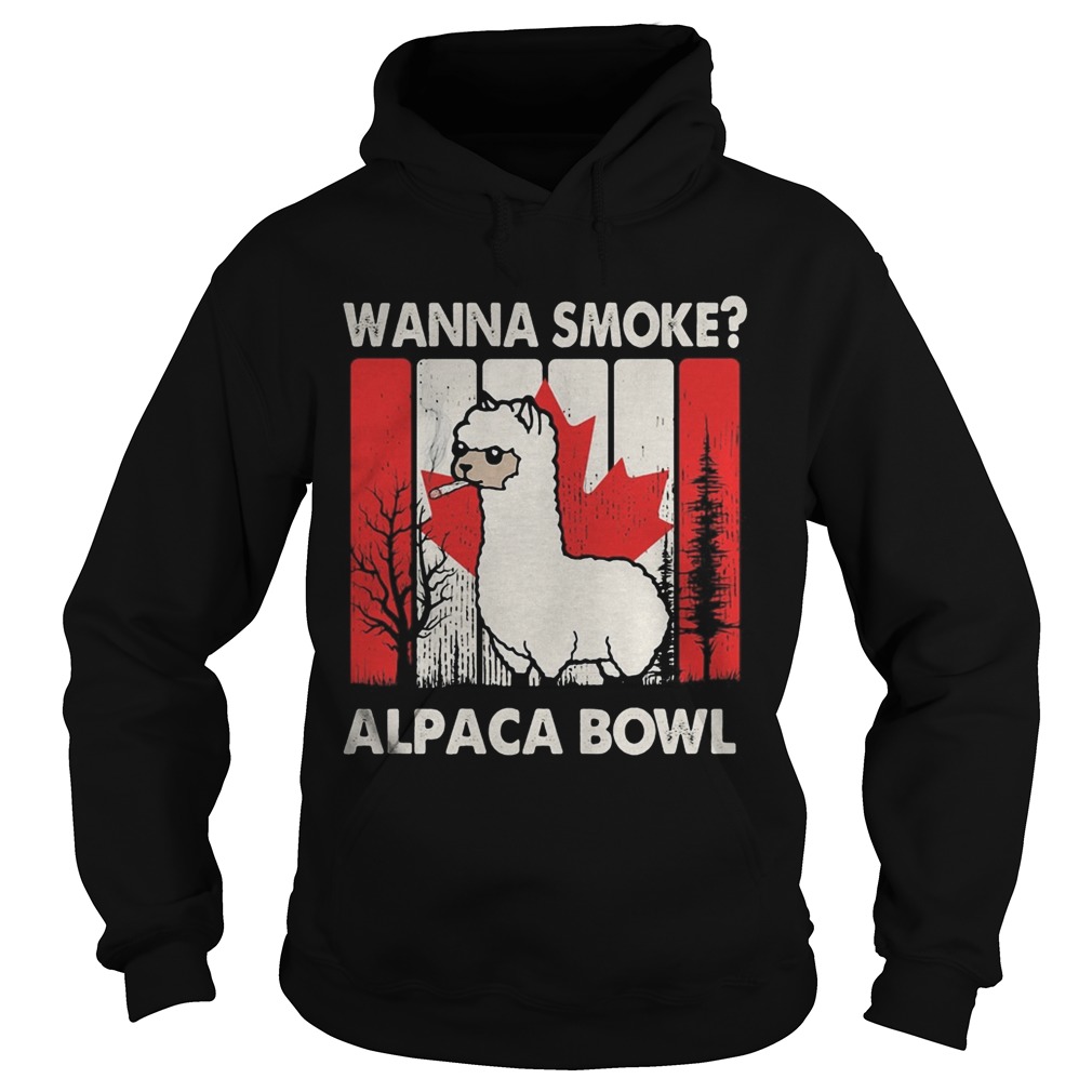 Llama wanna smoke alpaca bowl version vintage canada  Hoodie