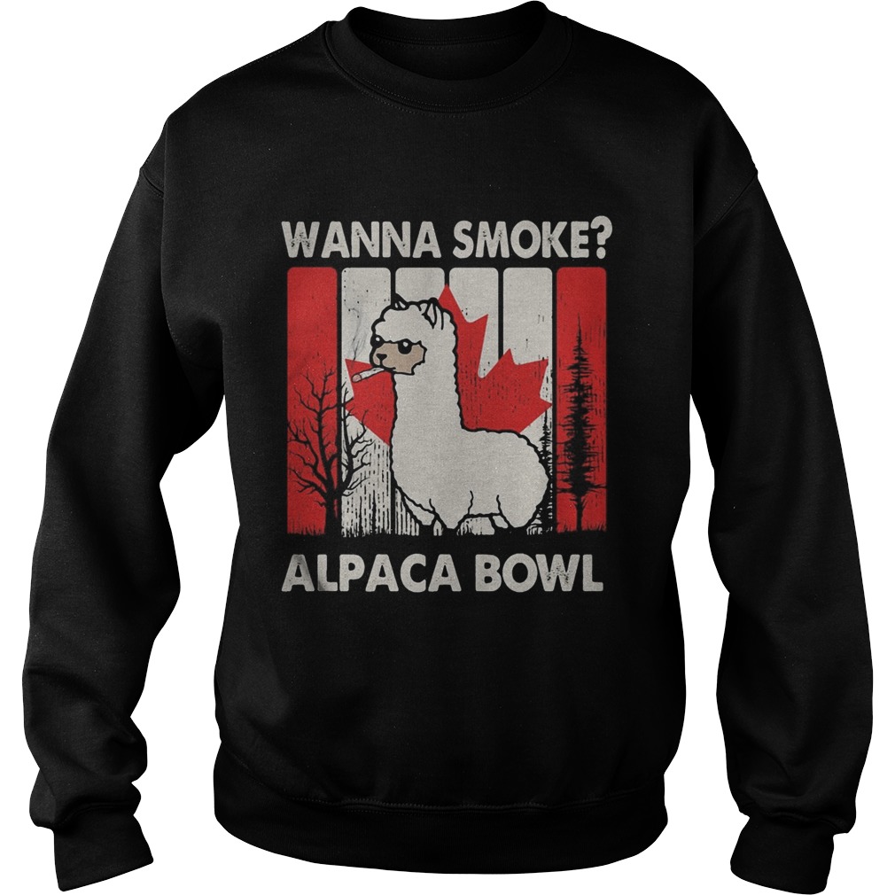 Llama wanna smoke alpaca bowl version vintage canada  Sweatshirt