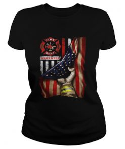 Logo Fire Dept Black Lives Matter American Flag Independence Day  Classic Ladies