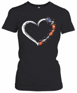 Love Denver Broncos Football Hearts T-Shirt Classic Women's T-shirt