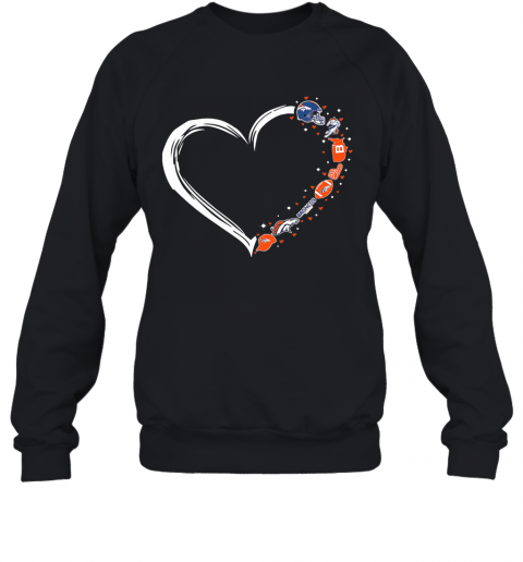 Love Denver Broncos Football Hearts T-Shirt Unisex Sweatshirt