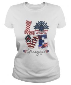Love Grannylife Heart Flower American Flag Independence Day  Classic Ladies