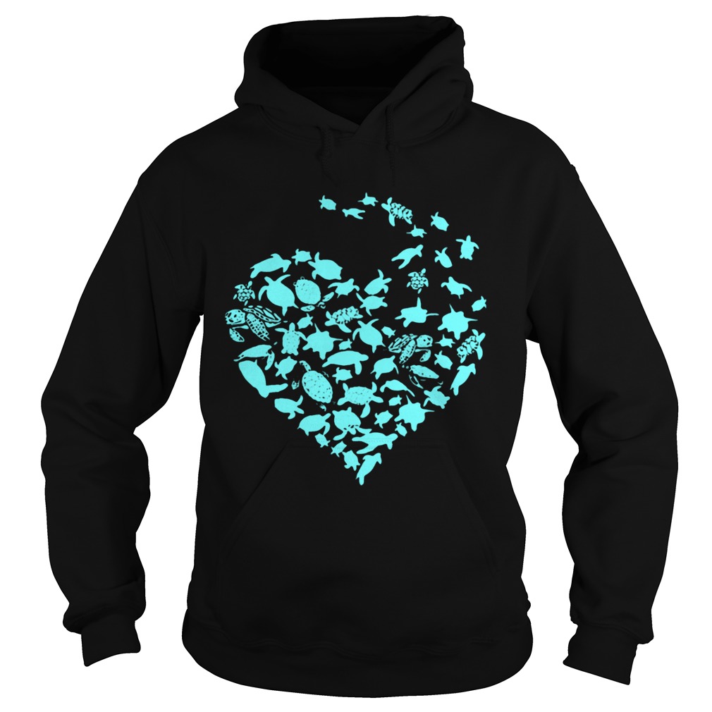 Love Sea Turtles Heart  Hoodie