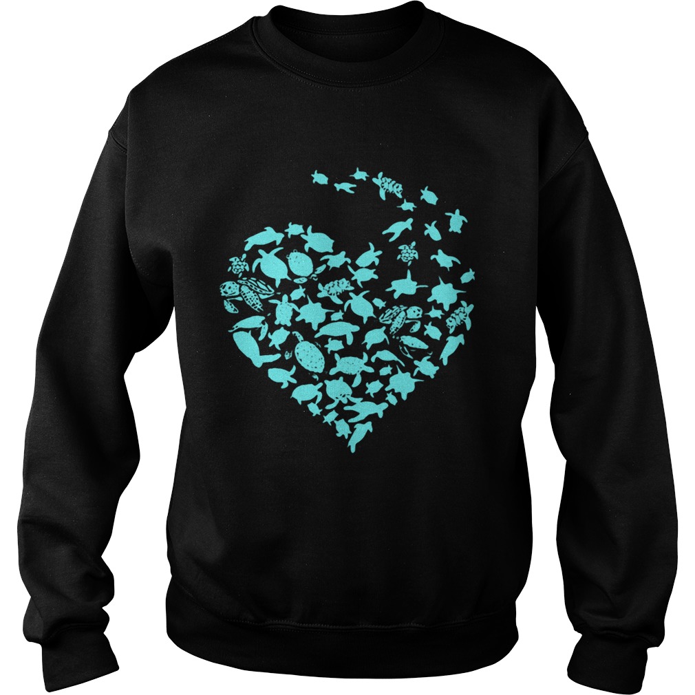 Love Sea Turtles Heart  Sweatshirt