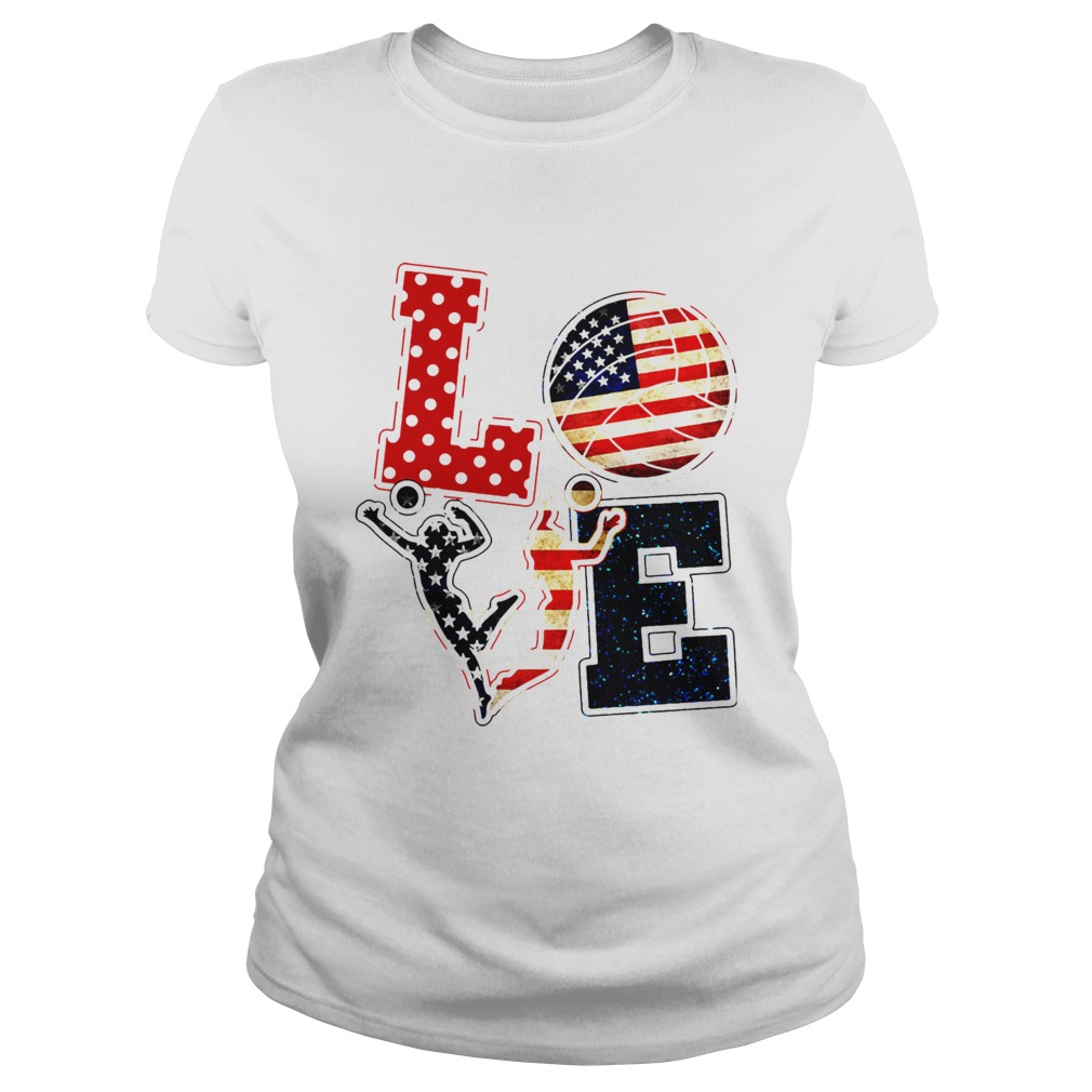Love Volleyball American Flag Classic Ladies