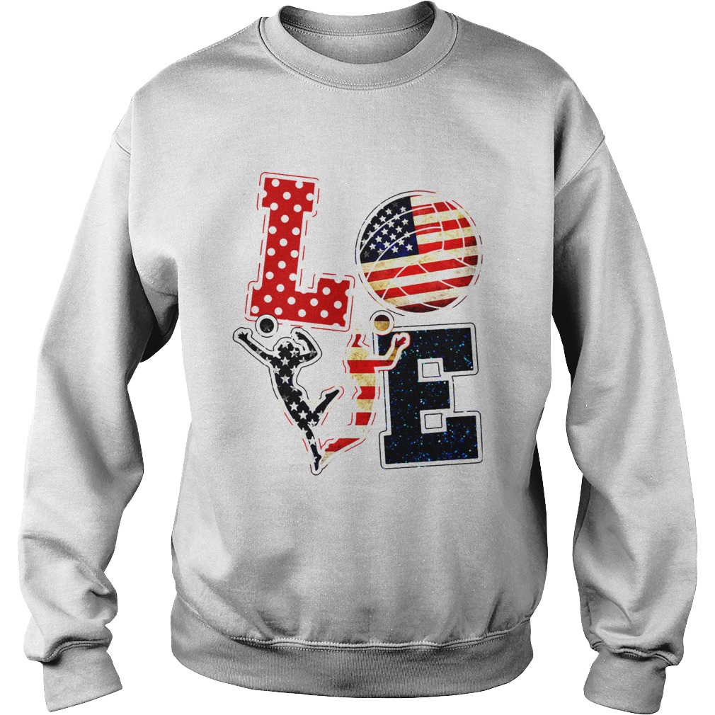 Love Volleyball American Flag Sweatshirt