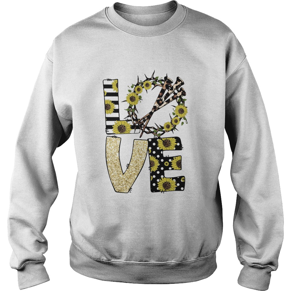 Love god sunflowers leopard diamond  Sweatshirt