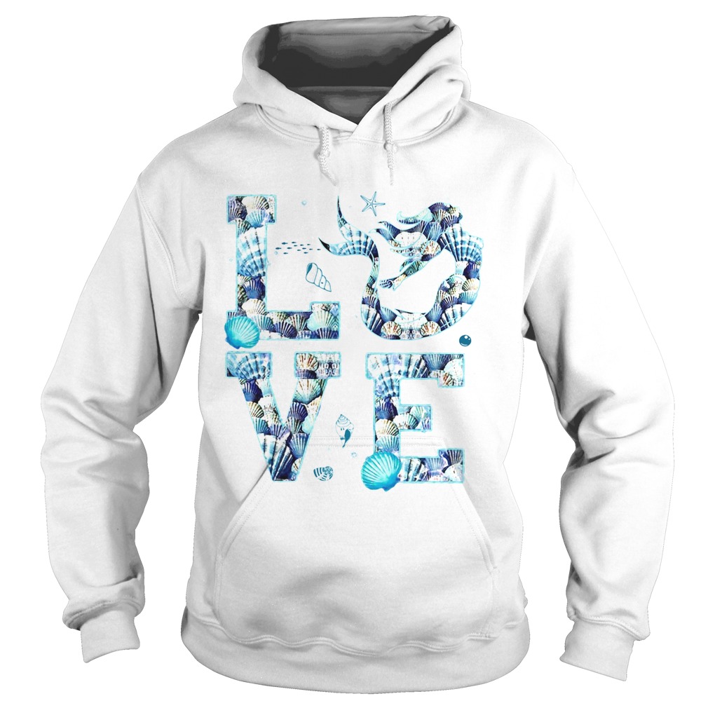 Love mermaid shell Hoodie