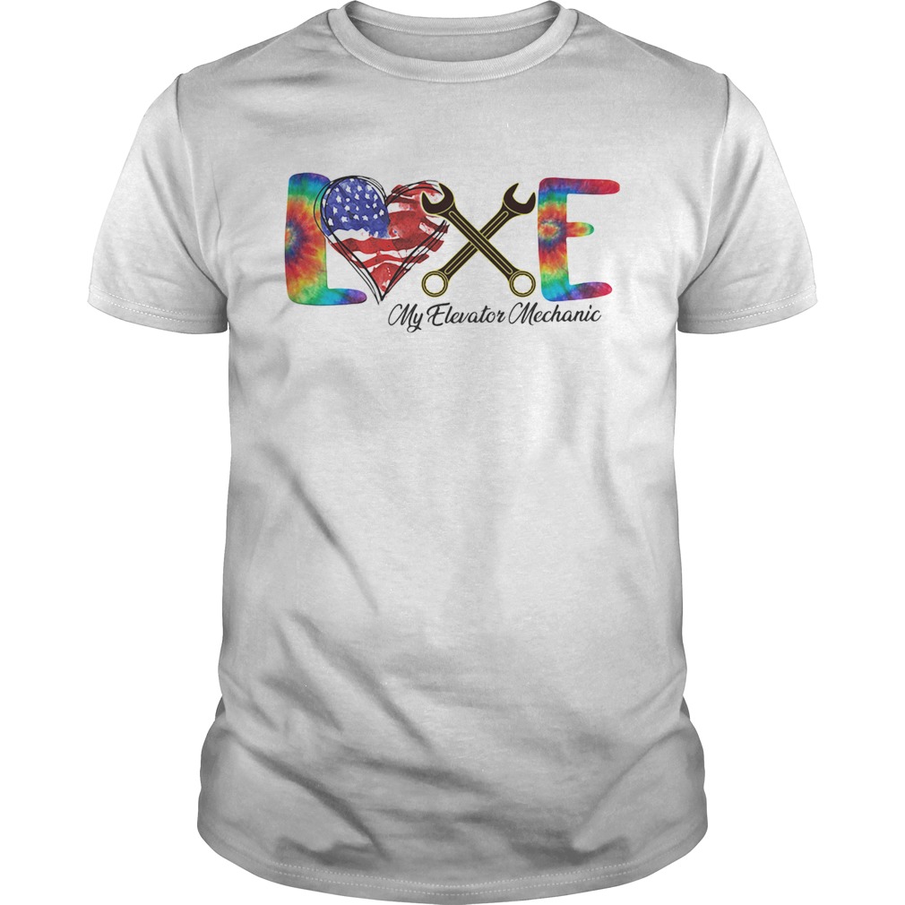 Love my elevator mechanic american flag independence day Unisex