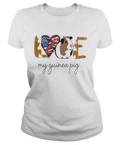 Love my guinea pig american flag independence day  Classic Ladies