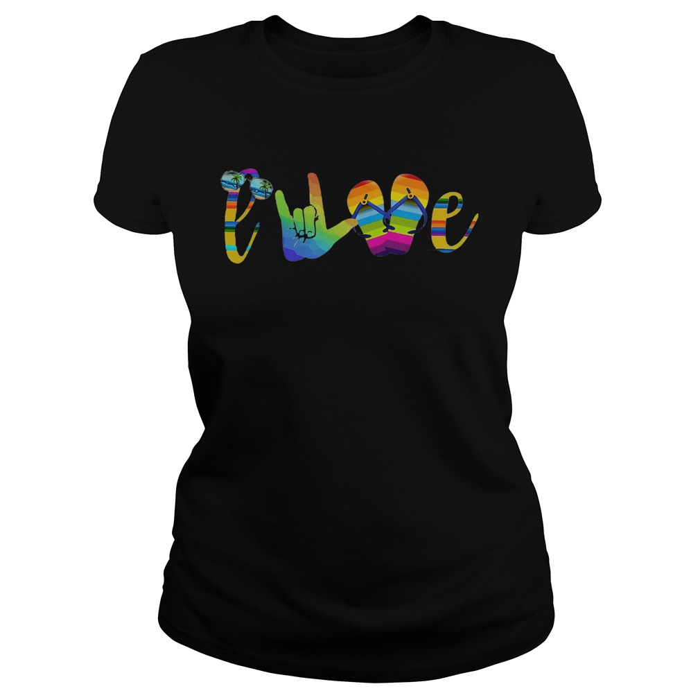 Love sign language camping lgbt Classic Ladies