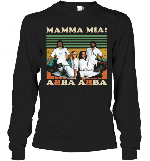 Mamma Mia Abba Abba Signatures Vintage T-Shirt Long Sleeved T-shirt 