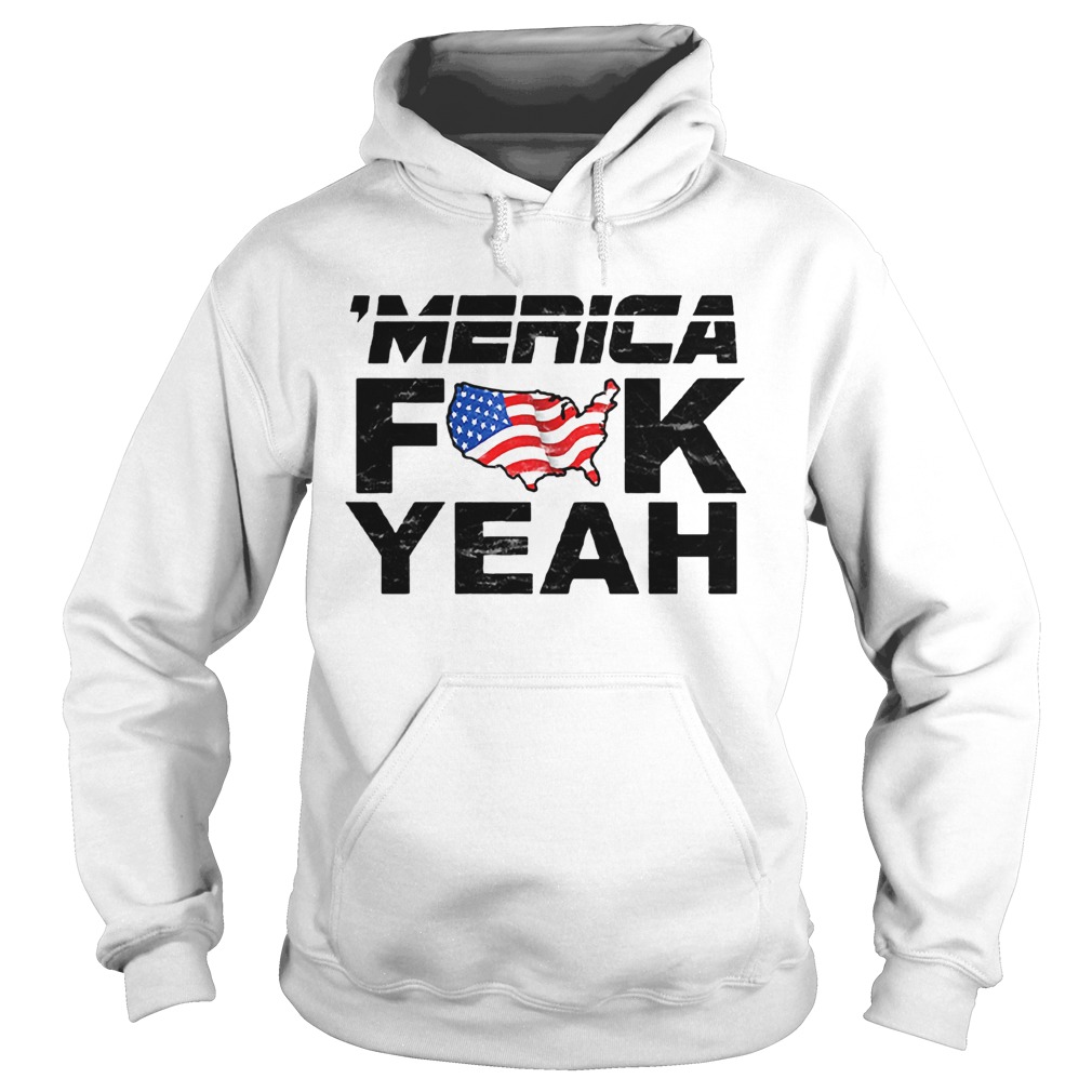 Merica Fuck Yeah Funny 4th Of July Short Sleeve  Hoodie