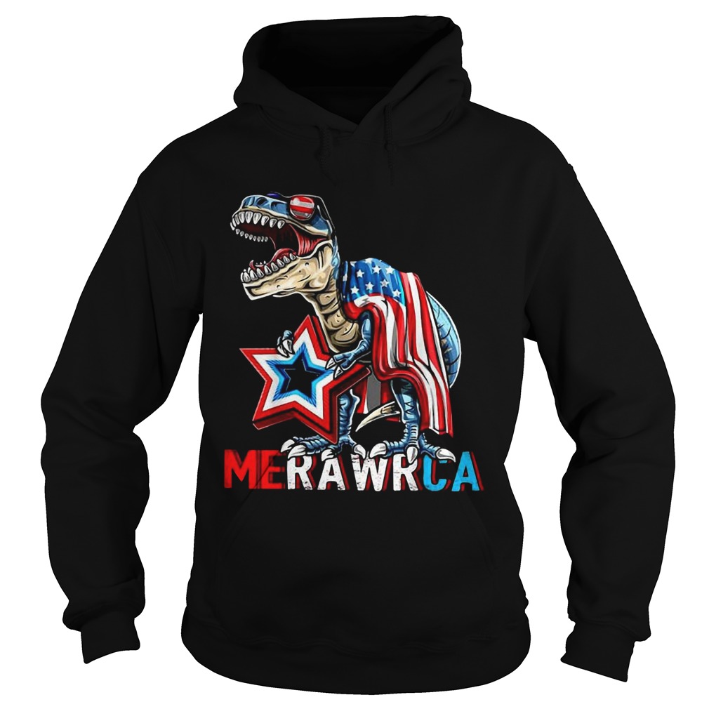 Merica Trex Dinosaur 4th Of July American Flag Hoodie