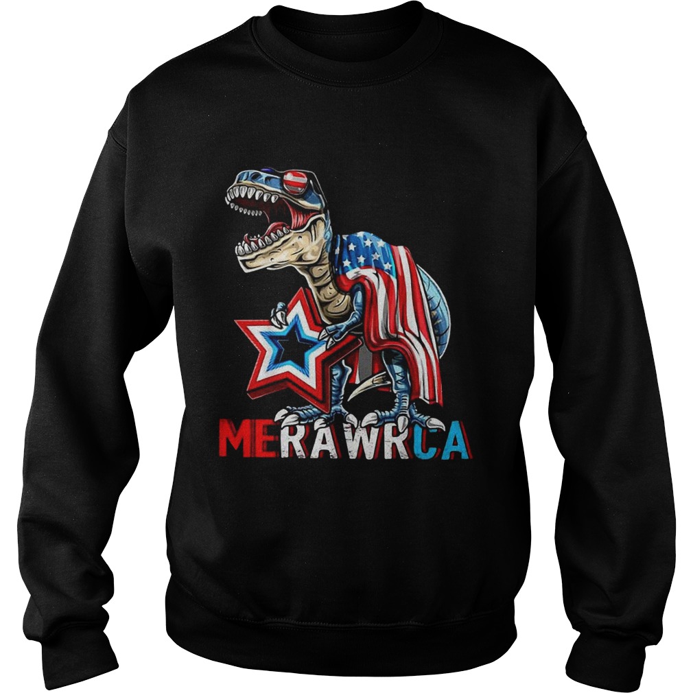Merica Trex Dinosaur 4th Of July American Flag Sweatshirt