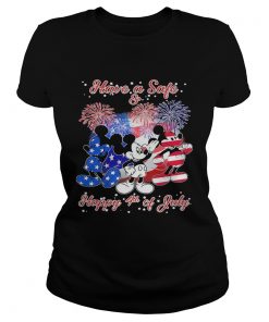 Mickey mouse have a safe and happy 4th of july firework american flag independence day  Classic Ladies