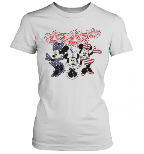 Minnie Mouse Firework American Flag Independence Day T-Shirt Classic Women's T-shirt