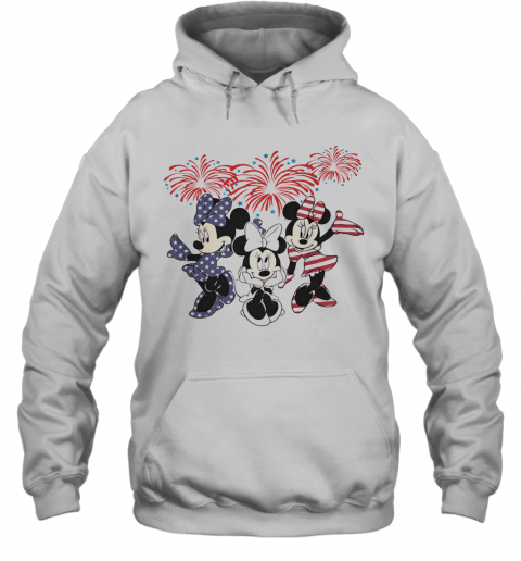 Minnie Mouse Firework American Flag Independence Day T-Shirt Unisex Hoodie