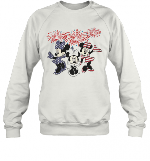 Minnie Mouse Firework American Flag Independence Day T-Shirt Unisex Sweatshirt