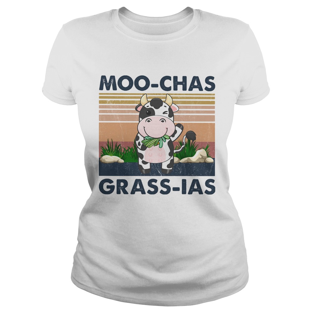 MooChas GrassIas Cow Vintage Retro Classic Ladies