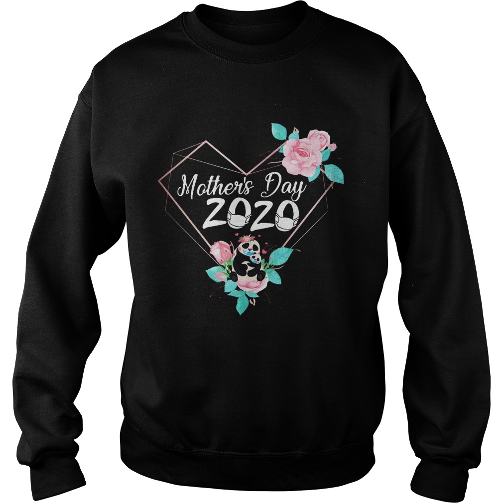 Mothers day 2020 mask heart panda flower  Sweatshirt