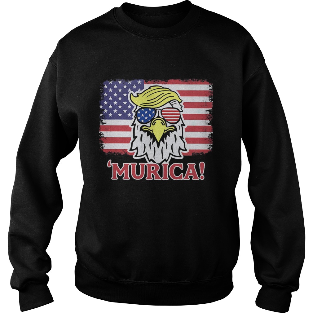 Murican wear glasses American flag  Sweatshirt